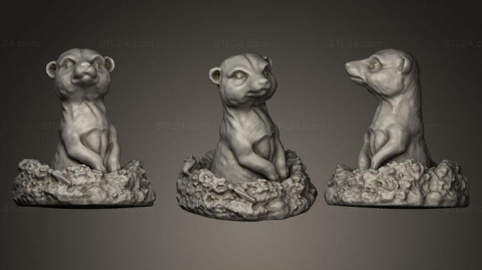 Статуэтки животных (Сурикат, STKJ_0356) 3D модель для ЧПУ станка